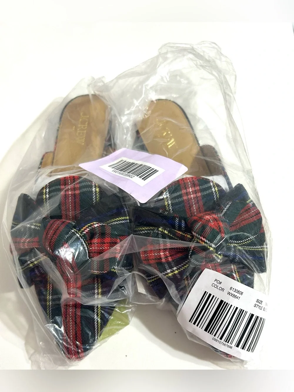 NWT Women’s J. Crew Tartan Slip-on Mules, size 7
